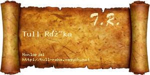 Tull Réka névjegykártya